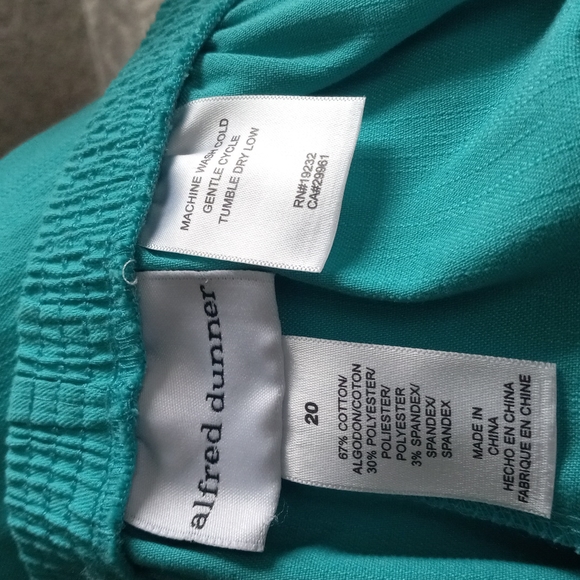 NWT Alfred Drummer Womens Teal Pull on Stretch Pants.      Size 20 - Picture 5 of 5